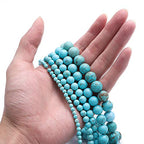 BEADIA Natural Blue Turquoise Stone Round Loose Semi Gemstone Beads for Jewelry Making 4MM 89PCS - color: Blue Turquoise, size: 4mm