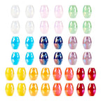 50Pcs Faceted Glass Oval Beads 11x8mm Crystal Column Suncatcher Beads Oval Shaped Kandi Beads Spacers for Crafts DIY Wind Chimes Jewelry Making Supplies - color: 10 Colors, Opaque