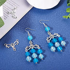 KISSITTY 20pcs Tibetan Silver Wave Chandelier Component Links Charm Pendant Connectors with 3 Holes for Dangle Earring Multi Strands Bracelet Necklace Jewelry Making Craft Supplies - color: Antique Silver, Wave