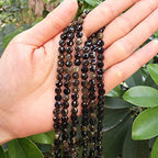 Adabele 15 Inch Natural Gold Sheen Black Obsidian Gemstone 6mm Faceted Flat Round Coin Loose Beads Gem Stone Spacer (61-66pcs) for Jewelry Making GZ13-11 - color: Gold Sheen Obsidian, size: 15 Inch/1 Strand
