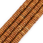 JOE FOREMAN 2x6mm Natural Yellow Wood Texture Jasper Stone Heishi Disc Rondelle Spacer Beads for Jewelry Making Full 15" Strand Energy Stone Healing Power Crystal - color: Yellow Wood Texture Jasper