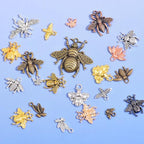 stino 100g Metal Pendant Charms for Jewelry Making, Bulk Silver & Gold Plated Charms for Braclet Necklace Crafts, Animal Plant Flower Pet and so on - color: Bee Silver & Gold