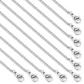 Cadikez 24PCS Stainless Steel Curb Chain Necklace Bulk, 2mm 18inch Stainless Steel Finished Flat Twisted Link Chains for Necklace Jewelry Making - color: 2.0mm Stainless Steel
