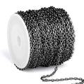 66 Feet Black Rolo Cable Chain Bulk, 2.5mm 304 Stainless Steel Gunmetal Black Diamond-Cut Oval Rolo Cable Link Chains Roll Spool for Jewelry Making - color: Gunmetal Black, size: 2.5mm width