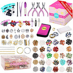 MODDA Natural Stone Jewelry Making Kit for Adults, Women. Includes Video Course, Crystal, Lava, Chakra Beads, Necklace, Bracelet, Earrings, Ring Supplies for Adults - color: Deluxe Natural Stone Jewelry Making Kit