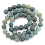 Matte Gemstone Beads for Jewelry Making, Sold per Bag 5 Strands Inside (Matte Moss Agate, 6mm) - color: Moss Agate, size: matte 6mm