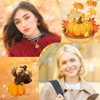 SANNIX 350pc Fall Charms, Thanksgiving Enamel Pumpkin Maple Leaf Turkey Autumn Charms for Jewelry Making, Bulk for Bracelets, Necklaces, Earrings, Craft Making - color: Fall Color
