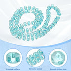 PATIKIL 75 Pcs 8mm OD 5mm Thick Crystal Glass Beads, Rondelle Crystal Beads Faceted Cut Gemstone Strand with Spacer Beads for Craft, Bracelet, Necklace, Lake Blue - color: Lake Blue