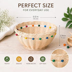 PEDDIG SHOP Beaded Basket Weaving Kit – DIY Rattan Craft Set for Beginners & Adults – Complete Basket Making Kit with Wooden Beading & Step-by-Step Guide