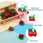 FASHEWELRY 20Pcs Handmade Cherry Lampwork Glass Pendants 3D Red Fruits Glass Charms for DIY Jewelry Project Making - color: Cherry