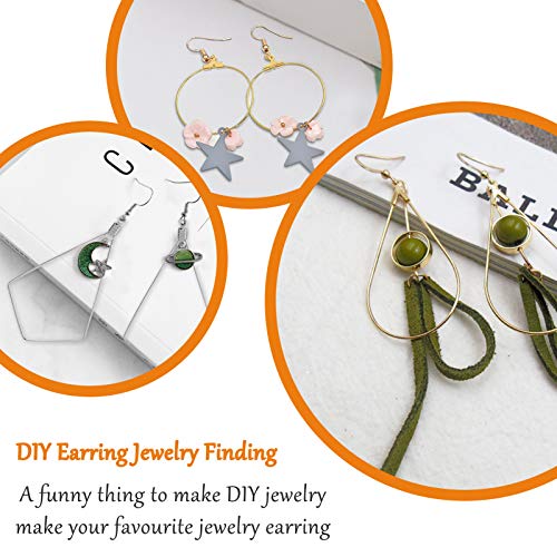 120Pcs Beading Hoop Earrings for Jewelry Making,Round Beading Earrings Hoop Bulk Jewelry Making Beadings Supplies Teardrop Rhombus Geometric Earring Hoops for DIY Craft Earring Hoops(Gold K/White K) - color: Gold K and White K 2