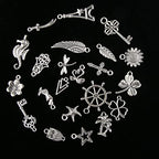 CHuangQi 100pcs Bulk Lots Jewelry Making Charms, Mixed Smooth Metal Charms, Pendants Bracelet Necklace Jewelry Making and DIY Craft Accessories - color: Silver_200