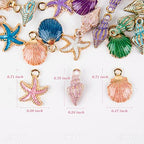 AUEAR, 30 Pack Ocean Alloy Starfish Conch Seashell Charms Pendants for DIY Jewelry Making - color: Ocean Charms 3, size: 30 Pack