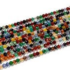 LiQunSweet 130 Pcs 3mm Mixed Color Natural Agate Beads Strands Faceted Round Small Loose Crystal Gemstone Bead Spacer for DIY Bracelet Necklaces - color: Natural Agate Beads_3mm