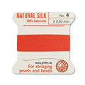 Griffin Silk Beading Cord & Needle Size 4 Coral Orange