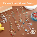 Thmxit 537PCS Charms Lip Gloss Keychain Making Kit, Bag Charm Kit Including 198 Charms, 24 Keychain Clips, 25 Extender Chains, Jewelry Plier Jewelry Making Kit for DIY Keychains Making Supplies