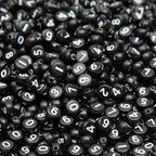 1000Pcs Acrylic Number Beads Round Number Round Beads 4x7mm Mixed Number Beads, for Jewelry Bracelets Necklaces Key Chains Making (Black White) - color: Black White