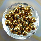 AD Beads Natural Gemstone Round Spacer Loose Beads (12mm 30pcs, Hematite Gold) - color: Hematite Gold, size: 12mm 30pcs
