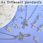 stino 100 Gram Metal Charms for Jewelry Making, Silver & Gold Plated, Bulk Pack for Bracelets, Necklaces, Crafts - color: Cross Silver
