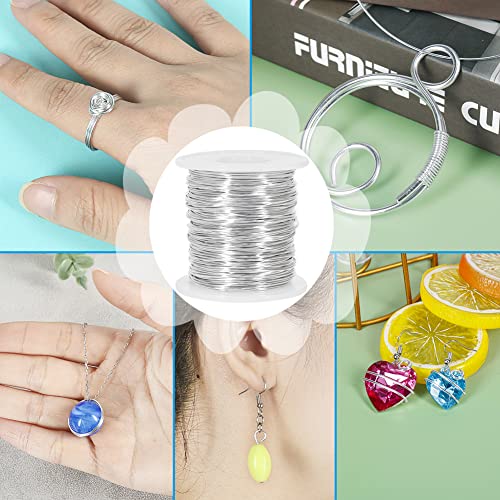 Tenn Well 20 Gauge Jewelry Wire, 328 Feet 0.8mm Bendable Aluminum Craft Wire for Jewelry Making, Beading, Sculpting and Bonsai Training - color: Silver, size: 20 Gauge