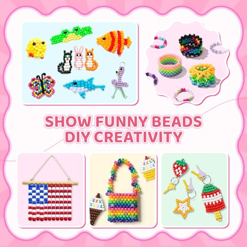 Umikk 9000Pcs Pony Beads Bulk, 30 Colors 6x9mm Plastic Kandi Beads for DIY Bracelet Making Hair Braiding Kandi Jewelry Key Chains Crafts (5.16LB) - color: 30colors9000pcs