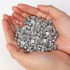 1200pcs 4×7mm Alphabet Beads Silver Round Acrylic Black Letter Beads, for Bracelets and Jewelry Making - color: style 12, size: 4×7mm(Round)
