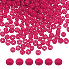 HARFINGTON 2000Pcs Small Glass Beads 6/0 4mm Loose Tiny Round Small Beads for Bracelet Earring Rings Jewelry Making, Dark Fuchsia - color: Dark Fuchsia