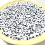 500Pcs Vowel Letter Beads E 6X6mm Individual Square Alphabet Beads for Friendship Bracelets Making - color: Square - E