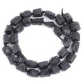 GEM-Inside 8x12mm Natural Black Tourmaline Quartz Gemstone Faceted Freeform Tube Column Chakra Beads for Jewelry Making Full 15" Strand Power Energy Healing - color: Black Tourmaline