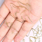 200 Pack Gold Earring Hooks Wires Supplies for Jewelry Making Earrings Findings for Jewelry Making Kit - color: Yellow Gold