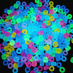 MIIIM 1000PCS 6x9mm Pony Beads Glow in The Dark, 9 Colors Mixed UV Kandi Beads for Bracelets Making Kit, Hair Braids Crafts for Jewelry Making (Luminous Mixed) - color: Luminous Mixed