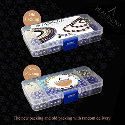 BEADNOVA Satin Pearls Beads for Crafts Tiny Loose Imitation Glass Pearls for Jewelry Making (6mm, 500pcs, Multi Color) - color: 6mm 500pcs Mix Lot M02