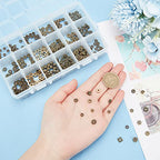 PH PandaHall 540pcs Tibetan Spacer Beads 18 Style Antique Bronze Metal Bracelet Beads Flower Geometric Alloy Jewelry Bead Spacers for Bracelet Necklace Jewelry Making DIY Craft 5-9mm - color: 18 Styles Antique Bronze - 540pcs