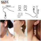 TOAOB 150pcs Hypoallergenic Earring Hooks Mixed Colors Ear Wire Hooks Earring Making Kit with 1000pcs Open Jump Rings 200pcs Earrings Backs for Jewelry Making Findings - color: Bronze/Antique red/Rose gold/Nickel/Black