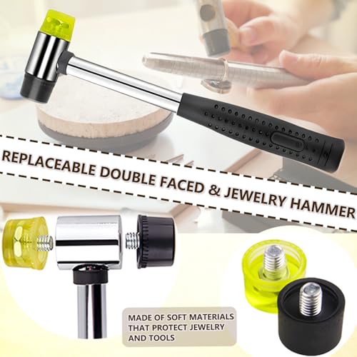 Ring Sizer Measuring Tool Ring Sizing Kit Ring Size Measurer Metal Jewelry Ring Mandrel and Mallet Finger Ring Shaper to Fix Bent Rings Fixer Reshaper Tool (10-Ring Size Shaper Tool) - color: 10-RING SIZE SHAPER TOOL