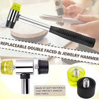 Ring Sizer Measuring Tool Ring Sizing Kit Ring Size Measurer Metal Jewelry Ring Mandrel and Mallet Finger Ring Shaper to Fix Bent Rings Fixer Reshaper Tool (10-Ring Size Shaper Tool) - color: 10-RING SIZE SHAPER TOOL