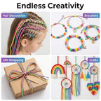 Jewelry Making String Set Elastic Cord Non‑Elastic Beading Thread with Needles and Scissors, Rainbow Stretchy String for Bracelets Beading DIY Crafts