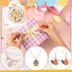 SANNIX 350pc Easter Charms for Jewelry Making - Bulk Easter Egg Bunny Rabbit Pendant Charms for Bracelet, Necklace, Earring Crafts - color: Easter Color