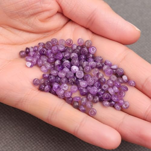 BONNY BOXX 1 Strand (150PCs) Natural 2 * 4mm Amethyst Rondelle Beads, Natural Abacus Disk Stone Beads Loose Spacer Gemstone for DIY Bracelet Necklace Jewelry Making - color: Amethyst, size: 2*4MM