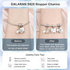 DALARAN Stopper Beads for Bracelets 925 Sterling Silver Clip Spacer Charm Bracelet Stoppers - style: 4Pcs Sliver Charm Stoppers