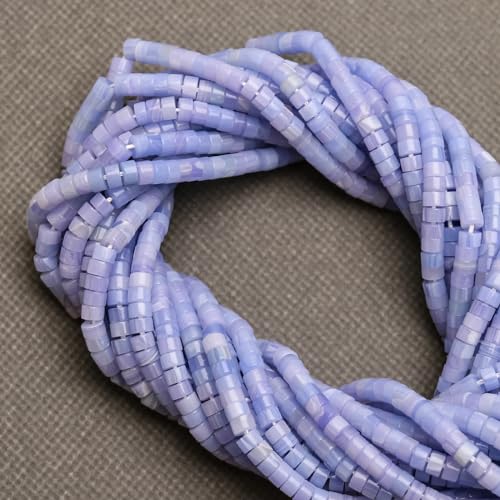 BONNY BOXX 150PCs Natural New Purple Agate Spacer Beads, Loose Semi Precious Flat Round Gemstone Heishi Disc Stone Beads for Beading Jewelry Making 4mm*2mm - color: New Purple Agate, size: 4MM*2MM