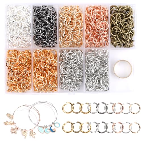 10 mm Jump Rings for Jewelry Making 7 Colors 1000 Pcs Stainless Steel Jump Rings with Open/Close Tools for Necklace Bracelet Repair Keychains Jewelry Making Supplies(10mm/0.39") - size: 10 mm