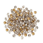 Fashewelry 3mm Pointed Back Clear Glass Rhinestone 1440pcs Mini Crystal Diamante Gems Gold Plated for Nail Art Craft Replacing Jewelry - color: Clear, Golden Back, size: 3mm-Glass