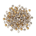 Fashewelry 1440Pcs Pointed Back Clear Glass Rhinestone Cabochons 4mm Mini Faceted Crystal Diamante Gem Cab Covers with Gold Plated No Hole for DIY Jewelry Making - color: Clear, Golden Back, size: 4mm-glass