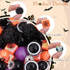 35 Pcs Chunky Bubblegum Beads 20mm Focal Pen Rhinestone Pearl with Rhinestone Large Hole European Spacer Beads for DIY Beadable Pens School Jewelry Making Keychain Craft Making(Hollowenn) - color: Happy Holloween