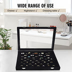 Siveit Rings Organizer Tray 10 Slots Velvet Ring Display Tray Insert Jewelry Earring Storage Box with Transparent Glass lid Can Hold 100 Rings Earrings Suitable for Girls and Women (Black) - color: Black