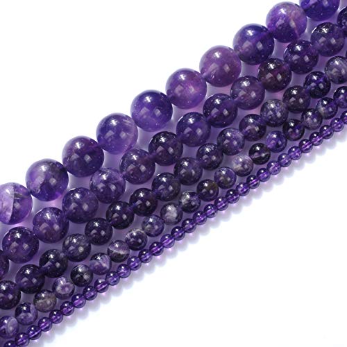 Natural Stone Beads 16mm Amethyst Beads Gemstone Round Loose Beads Crystal Energy Stone Healing Power for Jewelry Making DIY,1 Strand 15" - color: Amethyst, size: 16MM