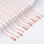 ALEXCRAFT 12PCS Rose Gold Plated Solid Brass Chians Hypoallergenic Flat Cable Chain Link Bulk for Jewelry Making (18"(2MM)) - color: Rose Gold, size: 18 inch-0.079 inch