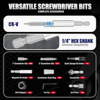 WORKPRO 455-Piece Drill Bit Set and Screwdriver Bit Set, Titanium Twist Drill Bits, Drywall Screws with Double Sided Storage Case, for Wood Metal Plastic Concrete Masonry - style: 455 PCS