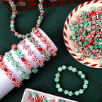 300pcs Christmas Candy Polymer Clay Beads Heishi Spacer Beads for Jewelry Making DIY Bracelet Necklace Accessories DIY Party Supplies (Red White Green) - color: Rainbow Color